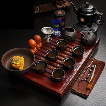 Zisha arbatinukas teacup medžio masyvo arbatos nustatyti specialius derinius pilną kung fu arbatos dėklas keramikos arbatos stalo