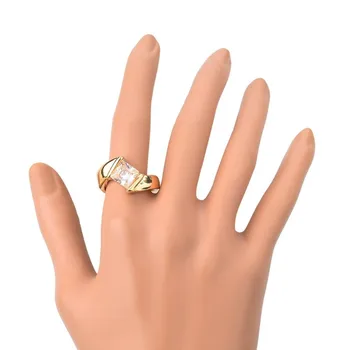 LongWay imitacija, moteriški žiedai crystal aukso spalvos žiedų mados sužadėtuvių, vestuvių papuošalai, nuotakos žiedas SRI150072