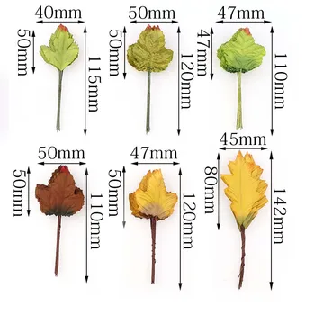 Apie 10-13 Vnt./Krūva Dirbtinės Gėlės Modeliavimas Rose Plastiko Žalia/Geltona Lapų Netikrą Šilko Gėlių, Vestuvių Dekoravimas