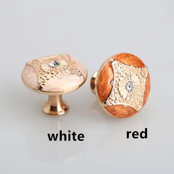 Virtuvės, spintos išsitraukia rankenos Rose gold stalčių rankenos raudona balta gintaro odininkas rankena stiklo diamond modernių baldų rankenėlės rankenos