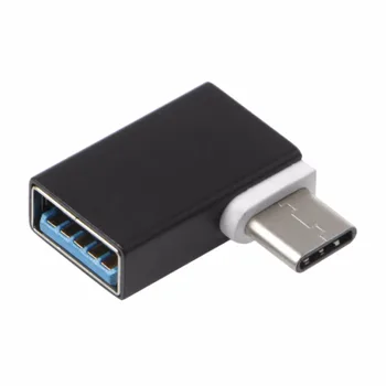 OOTDTY Nešiojamų Aliuminio 90 Laipsnių USB3.1 Tipas C Su USB 3.0 Moterų Duomenis OTG Konverteris, Skirtas Macbook 