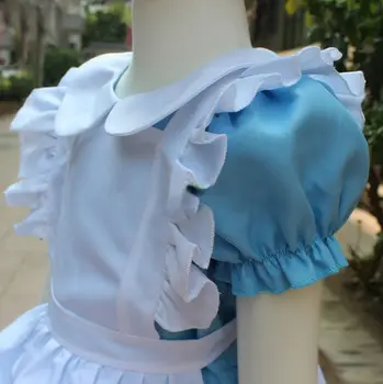 Mergina Japonijos Cosplay Kostiumų Alice Vaikai Tarnaitė Sailor Lolita Suknelė Dryžuota Mėlyna Mergina Kostiumas Vaikams Drabužių Nemokamai galvos apdangalai