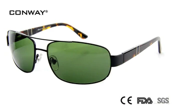 CONWAY aukščiausios kokybės G15mirror stiklo objektyvo dizainas moterims, vyrams uv400 akiniai nuo saulės metalo asmens sunglases oculos vintage akiniai 2318-S