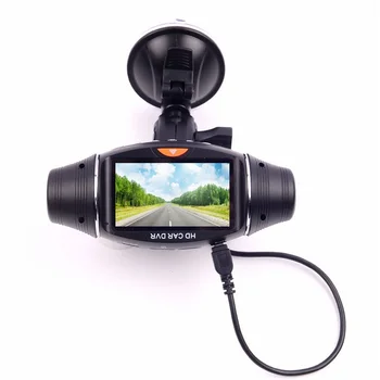 Automobilių DVR Dual lens GPS transporto Automobilių DVR Camera, Vaizdo magnetofoną, 2.7