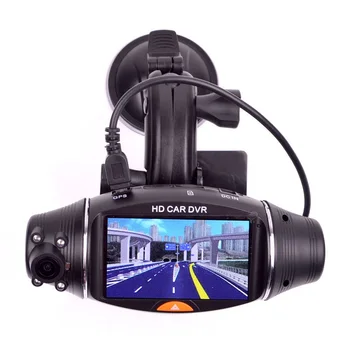 Automobilių DVR Dual lens GPS transporto Automobilių DVR Camera, Vaizdo magnetofoną, 2.7