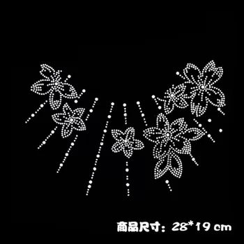 2vnt/daug Gėlių megztinis dekoro geležies perdavimo hot fix kalnų krištolas perdavimo fragmentais geležies kristalo pervedimai dizainas