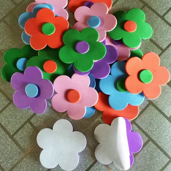 24PCS/DAUG,5.9 cm Spalvinga gėlių putų lipdukai Kūdikio kambario puošmena Ankstyvasis ugdymas švietimo žaislai, vaikų Darželis amatai 