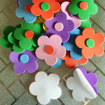 24PCS/DAUG,5.9 cm Spalvinga gėlių putų lipdukai Kūdikio kambario puošmena Ankstyvasis ugdymas švietimo žaislai, vaikų Darželis amatai 