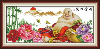 Džiaugsmas sekmadienį R024(1) R024(2) Namų Dekoro Šaiposi Visą Laiką Maitrėjos Budos Turto Garbės Kilti Kinų Kryželiu rinkiniai