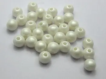 500 Matinė Balta Akrilo Pearl Apvalūs Karoliukai, Perlų Imitacija 6mm(1/4