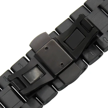 20mm 22mm Nerūdijančio Plieno Watchband Dyzelinas Iškastinio Timex Armani CK DW Greito Atleidimo Žiūrėti Juosta Riešo Dirželis Juodas Sidabro Pilkumo