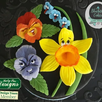 1PCS Našlaitėmis & Narcizai silikono formos minkštas pelėsių tortas dekoravimo priemonės šokolado gumpaste pelėsių