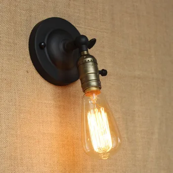 Sienos lemputė E27 Edison lemputė Mini sienos lempos Rankenėlę perjunkite loft Amerikos šalyje, apšvietimo retro pramonės Senovinių geležies Mažas SIENOS Lempos