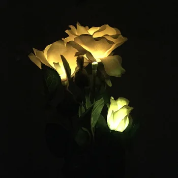 Saulės LED Rose Žibintų Vandeniui Sodo Vejos Šviesos Dekoratyvinis LED Lempos, Modeliavimo Gėlių Kalėdų Lauko Apšvietimas