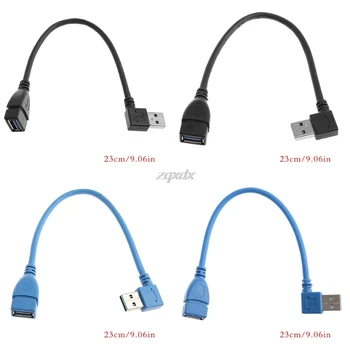1Pc USB 3.0 Dešinysis / Kairysis Kampas 90 Laipsnių ilgiklis Vyrų ir Moterų Adapteris, Laidas USB Kabeliai Z07 Lašas laivas