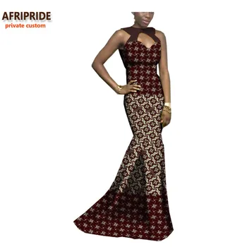 2017 afrikos oficialų šalis suknelė AFRIPRIDE privačių užsakymą rankovių grindų ilgio trimitas moterys šalis suknelė, medvilnė A722569