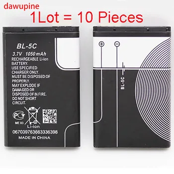 10Pieces BL-5c visa talpa 1020 mah, 3,7 V ličio baterija kortelės garsiakalbiais navigacijos mažas stereo radijo ryšio telefono ląstelių