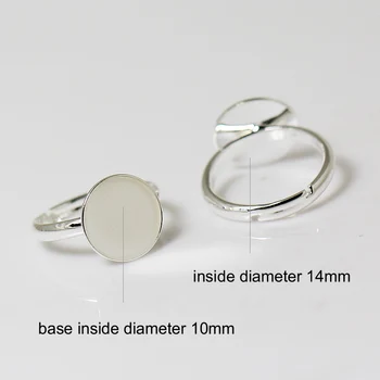 Beadsnice žiedai tuščią nustatymas reguliuojamas pirštų žiedai su baze butas trinkelėmis, vidinis skersmuo 10 mm apvalus 