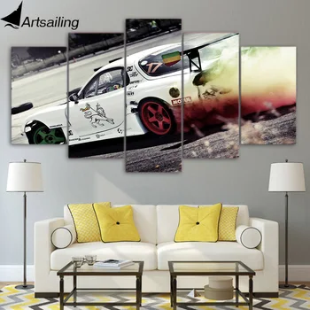 5 gabalo drobės tapybos sporto automobilių lenktynių HD plakatai ir spausdinimo namų dekoras drobė, tapyba už kambarį nemokamas pristatymas/XA-1786A