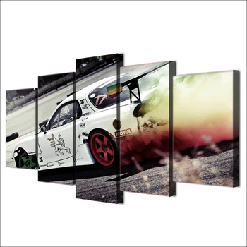 5 gabalo drobės tapybos sporto automobilių lenktynių HD plakatai ir spausdinimo namų dekoras drobė, tapyba už kambarį nemokamas pristatymas/XA-1786A