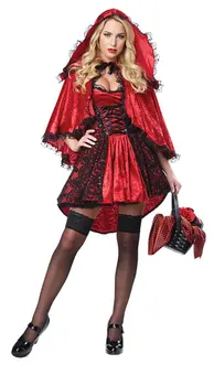 Saldus Mažai Raudona Jojimo Hood Helovinas Kostiumas Išgalvotas Aprangą Cosplay Little Red Riding Hood Kostiumas
