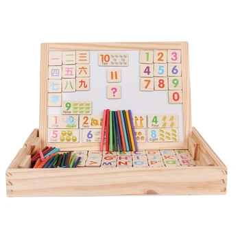 Vaikų žaidimo Žaislai medienos Skaičiavimo Lazdelės Švietimo Žaislas Montessori Matematikos Mokymosi langelį, magnetinės medžiagos, Įdomios dovanos
