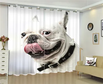 Morden Blackout Lango Užuolaidėlė mielas šuo 3D Užuolaidos, Patalynė kambaryje kambarį Viešbutyje Apklotai Cortinas De Salė