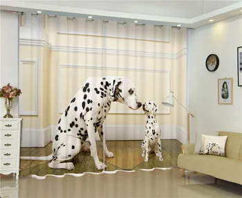 Morden Blackout Lango Užuolaidėlė mielas šuo 3D Užuolaidos, Patalynė kambaryje kambarį Viešbutyje Apklotai Cortinas De Salė