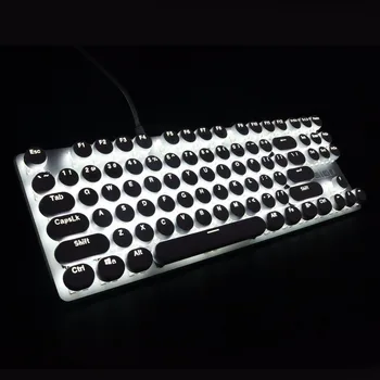 S100 Mechaninė Klaviatūra 87/104 Anti-šešėlius Mėlyna Raudona Juoda Ruda Jungiklis su Apšvietimu LED laidinio Žaidimų klaviatūra Retro Turas keycap