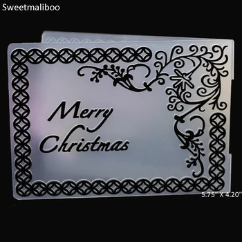 Linksmų Kalėdų Nėrinių Įspaudas katalogą plastiko Scrapbooking trafaretai popieriaus kortelės priėmimo amatų apgaubti albumą dovanų dėžutėje dekoro 2017
