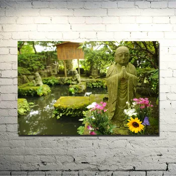ZEN Stone Bambuko - Budizmo Meno Šilko Plakatas 13x20 24x36 cm, Nuotraukas, už Namų Sienų Dekoras 033