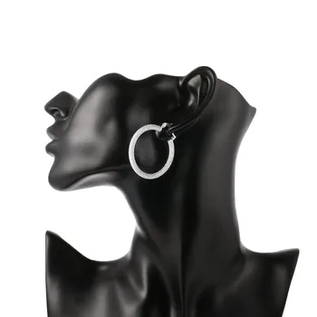 Karšto naujas dizainas sidabro hoopas auskarai bižuterijos gana gatvės stiliaus moteris Aukščiausios kokybės E727