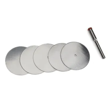 JimBon 5vnt/set 32mm Nerūdijančio Plieno Gabalas Metalo Pjovimo Diskas su 1 Įtvarą už Dremel Rotaciniai Įrankiai