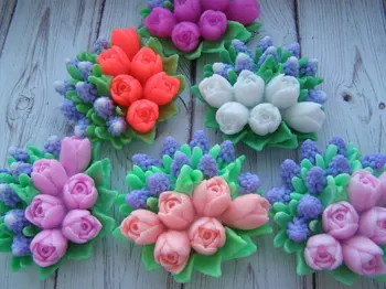 Silikono Gėlės formos 3d formos, Tulpės, Muilo Pelėsių Miško Gėlės Formos Tulpės formos Motinos Dienos Metu Puokštė Gėlių