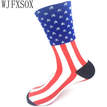 WJFXSOX 1 American Flag Porų Kojinių Vyrams Hip-Hop Dryžuotos Kojinės Mergina Aukštos Kokybės Medvilnės unisex Vyrų Harajuku Kanapių Kojinės Meias