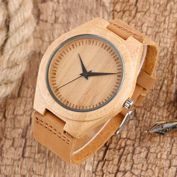 YISUYA Kūrybos Vyrų Laikrodžiai Minimalistinio Mediniai Bambuko Kvarcinis Analoginis Laikrodis Paprastas Atsitiktinis Suknelė Žiūrėti Dovanos Reloj de madera