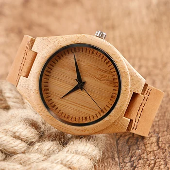 YISUYA Kūrybos Vyrų Laikrodžiai Minimalistinio Mediniai Bambuko Kvarcinis Analoginis Laikrodis Paprastas Atsitiktinis Suknelė Žiūrėti Dovanos Reloj de madera