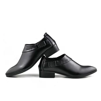 2018 Pigiausia Darbo dress shoes mens pu odos Oxfords verslo vestuvių juodi batai paslysti ant Nurodė, kojų oda butai, AB-24
