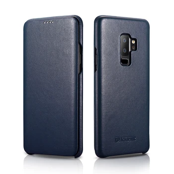 ICARER Atveju, Samsung Galaxy S9 S9 Plus Prabangus natūralios Odos Flip Case Cover For Samsung Galaxy S9/ Plus Visiškai Apsaugoti Atvejais