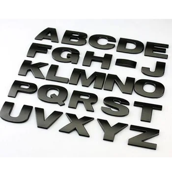 25mm Asmeninį 3D metalo anglų Laiškas emblema Skaitmeninis paveikslo Numeris 