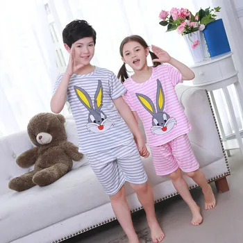 Pižama mergaitėms Vasaros vaikų namų drabužiai berniukams mielas animacinių filmų trumpas rankovėmis Šortai sleepwear Vaikų Dienos dovana 2018 naujas stilius
