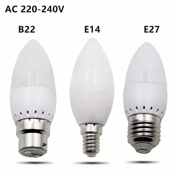 10vnt Nauji E27 E14, B22, LED Žvakių lemputė 5W AC 220V 18pcs 2835SMD led Lempos, Aukšto Brightne Vietoj halogeninės lemputės 25-35 w