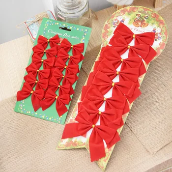 Nemokamas pristatymas 8-12 vnt/set raudonos aksomo mažai lankas Kalėdų eglutės papuošalus vainikas paketai, dekoratyviniai aksesuarai pakabukas