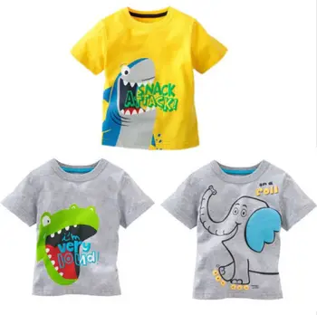 Naujas Puikus printting Baby Vaikų Berniukų Animacinių filmų Topai marškinėliai vasaros vaikų drabužių Amžiaus 1-6Y