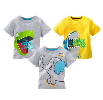 Naujas Puikus printting Baby Vaikų Berniukų Animacinių filmų Topai marškinėliai vasaros vaikų drabužių Amžiaus 1-6Y