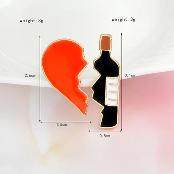 2vnt/komplektas Broken heart vyno butelio kaištis Metalo sagės Smeigtukai 