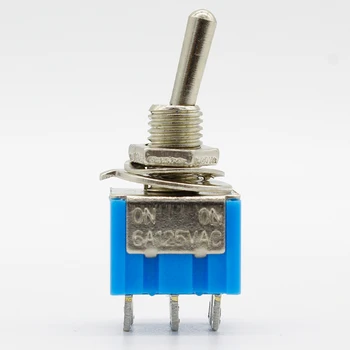 5vnt/Daug Mėlynos 6-Pin DPDT APIE-Mini 6A125VAC Miniatiūriniai Perjungimo Jungikliai