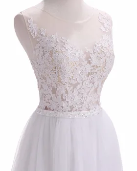 Chalatas De Mariee Balto Vestuvių Suknelės 2018 Naujas Žavingas Tiulio Su Appliques Crystal-Line Grindų Ilgis Vestidos de Novia