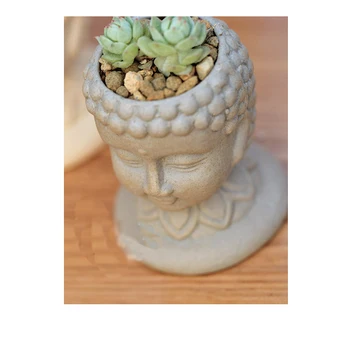 Vazonas silikono formos 3d vaza formų cemento sodinamoji pelėsių Budos galvos gėlių vazonus handemade pelėsių Buda