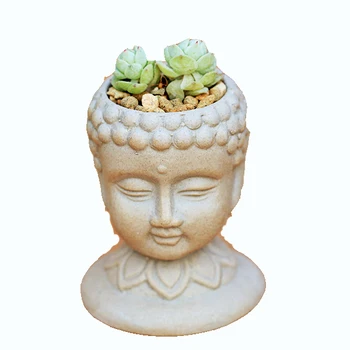 Vazonas silikono formos 3d vaza formų cemento sodinamoji pelėsių Budos galvos gėlių vazonus handemade pelėsių Buda